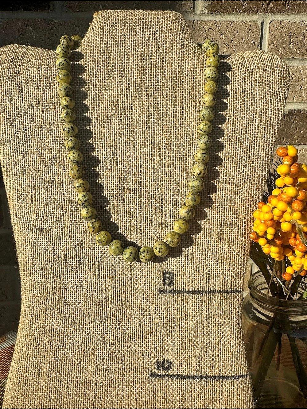 ShopLC Bumble Bee Jasper 250 CTW Sterling Silver Beaded Necklace 18”